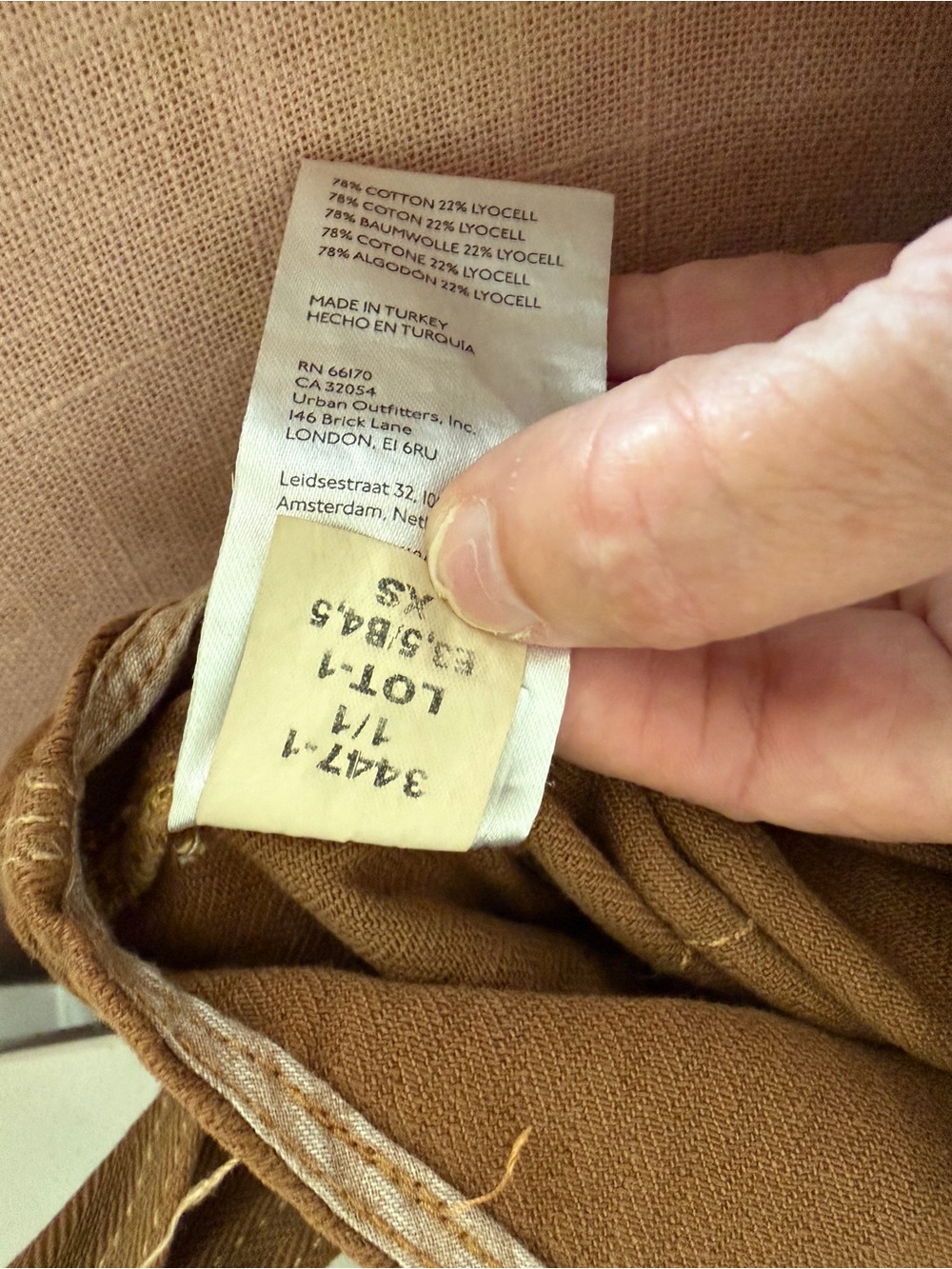 We The Free Rust-Brown Herringbone Overalls - Picture 4 of 4